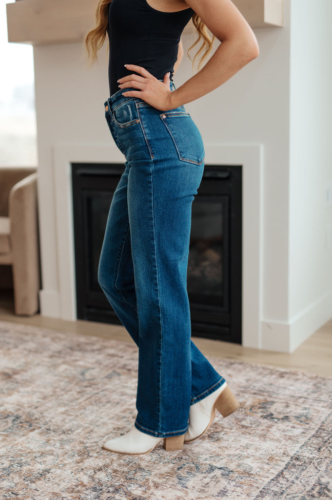 Pippa High Rise Button Fly Straight Jeans-Womens-Timber Brooke Boutique, Online Women's Fashion Boutique in Amarillo, Texas
