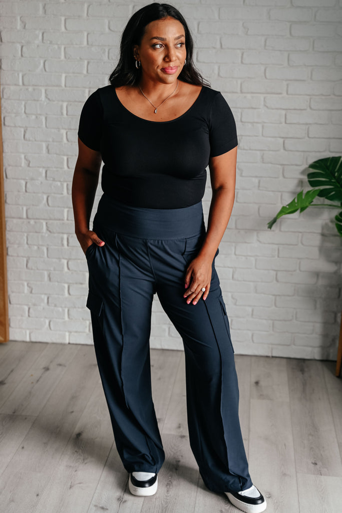 Race to Relax Cargo Pants in Nocturnal Navy-Athleisure-Timber Brooke Boutique, Online Women's Fashion Boutique in Amarillo, Texas