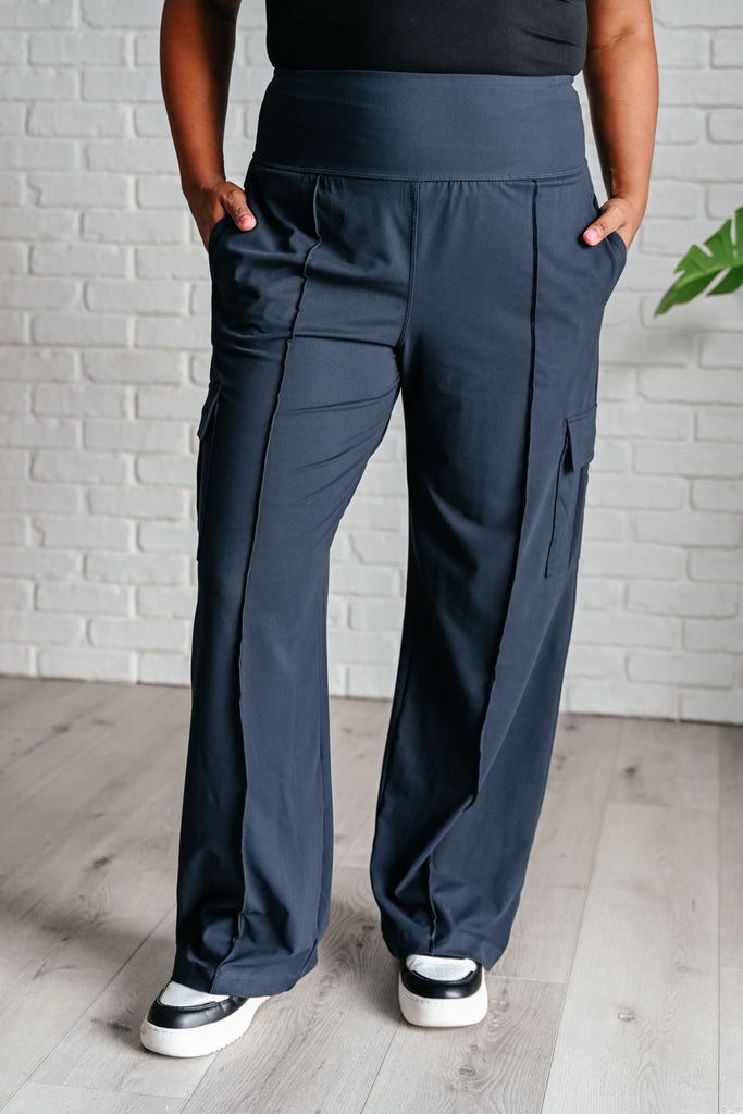 Race to Relax Cargo Pants in Nocturnal Navy-Athleisure-Timber Brooke Boutique, Online Women's Fashion Boutique in Amarillo, Texas