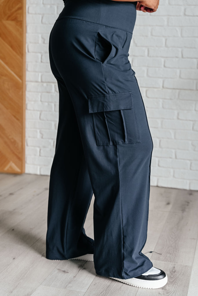 Race to Relax Cargo Pants in Nocturnal Navy-Athleisure-Timber Brooke Boutique, Online Women's Fashion Boutique in Amarillo, Texas