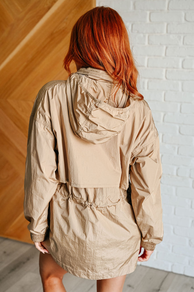 Rain, Rain Go Away Parachute Jacket in Camel-Layers-Timber Brooke Boutique, Online Women's Fashion Boutique in Amarillo, Texas