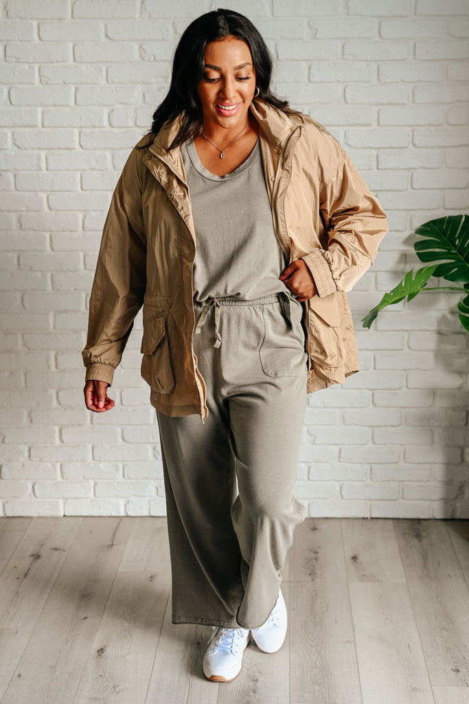 Rain, Rain Go Away Parachute Jacket in Camel-Layers-Timber Brooke Boutique, Online Women's Fashion Boutique in Amarillo, Texas