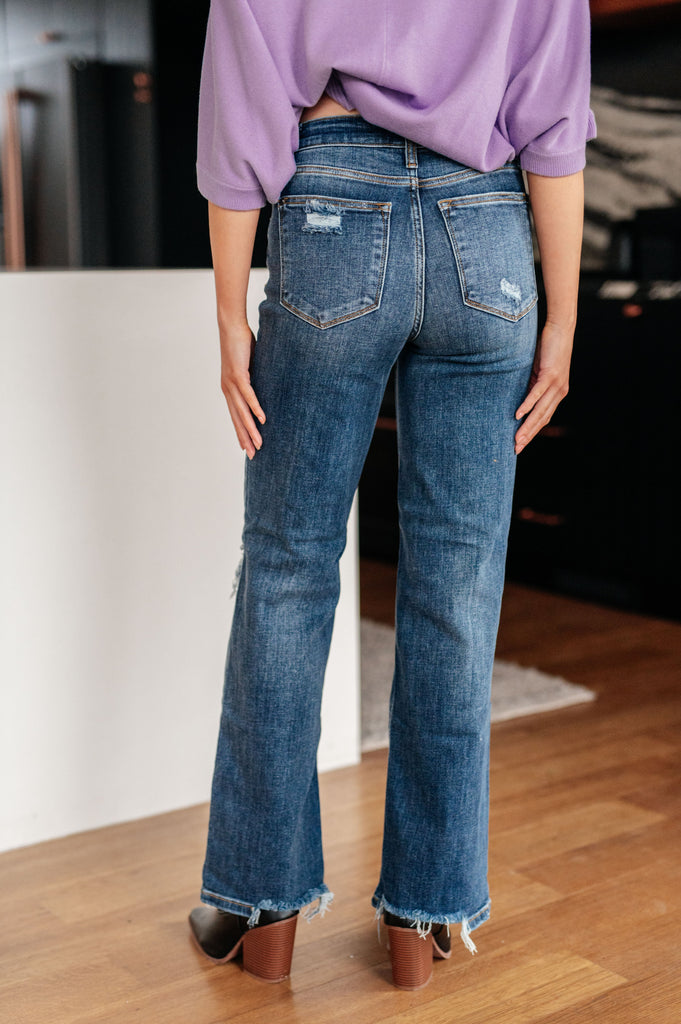 Rose High Rise 90's Straight Jeans in Dark Wash-Denim-Timber Brooke Boutique, Online Women's Fashion Boutique in Amarillo, Texas