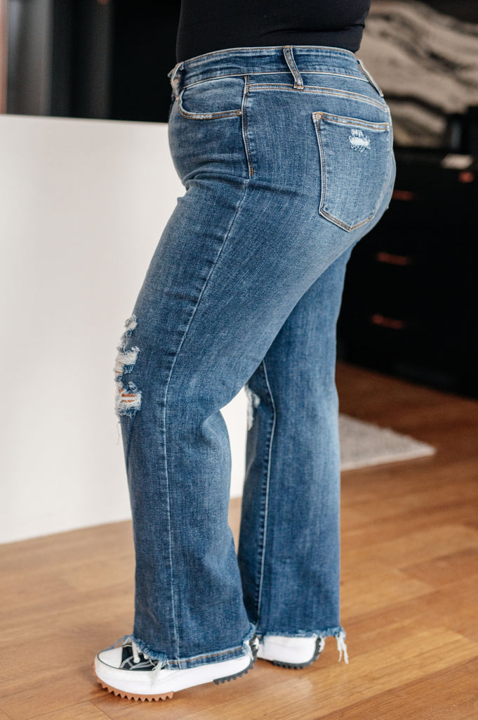 Rose High Rise 90's Straight Jeans in Dark Wash-Denim-Timber Brooke Boutique, Online Women's Fashion Boutique in Amarillo, Texas