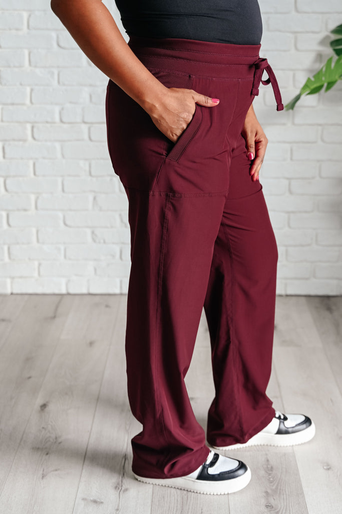 Runner's High Drawstring Joggers in Red Merlot-Athleisure-Timber Brooke Boutique, Online Women's Fashion Boutique in Amarillo, Texas