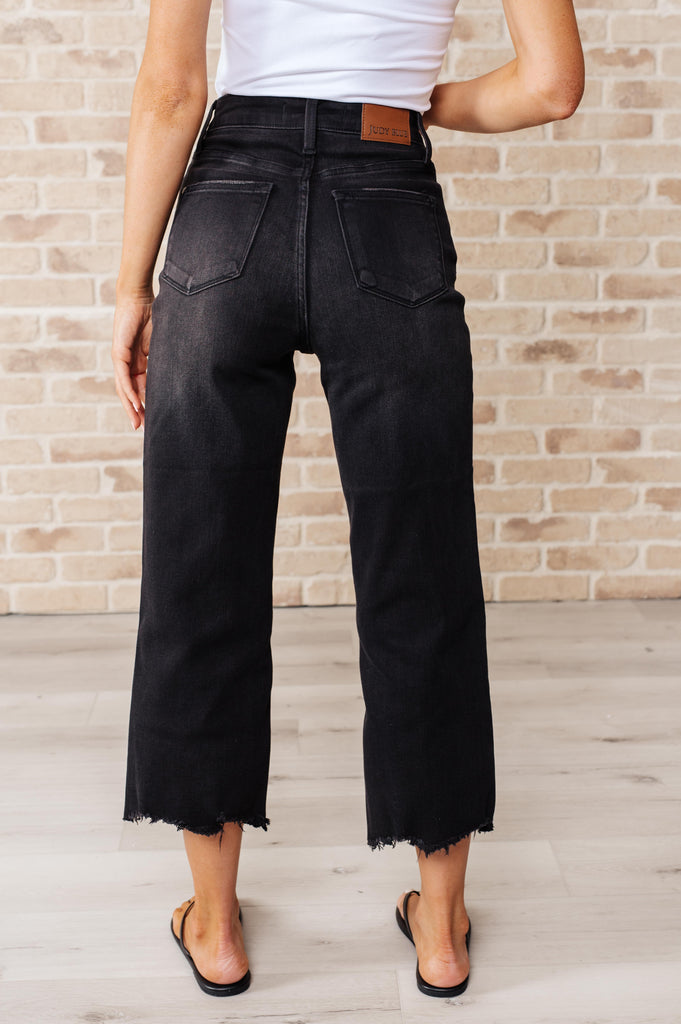 Ryan High Rise Button Fly Wide Leg Crop Jeans-Womens-Timber Brooke Boutique, Online Women's Fashion Boutique in Amarillo, Texas