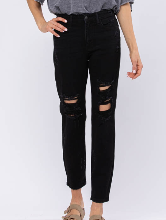 The Standout Judy Blue Black Boyfriend Jeans-judy blue-Timber Brooke Boutique, Online Women's Fashion Boutique in Amarillo, Texas