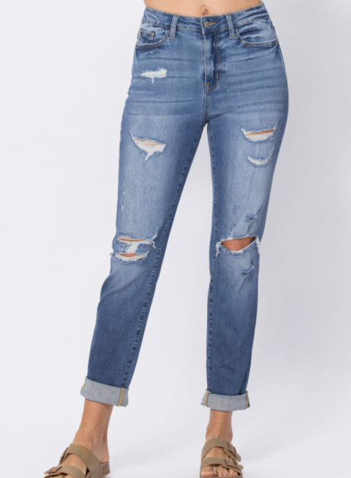 Always Beautiful Judy Blue Boyfriend Jeans-judy blue-Timber Brooke Boutique, Online Women's Fashion Boutique in Amarillo, Texas