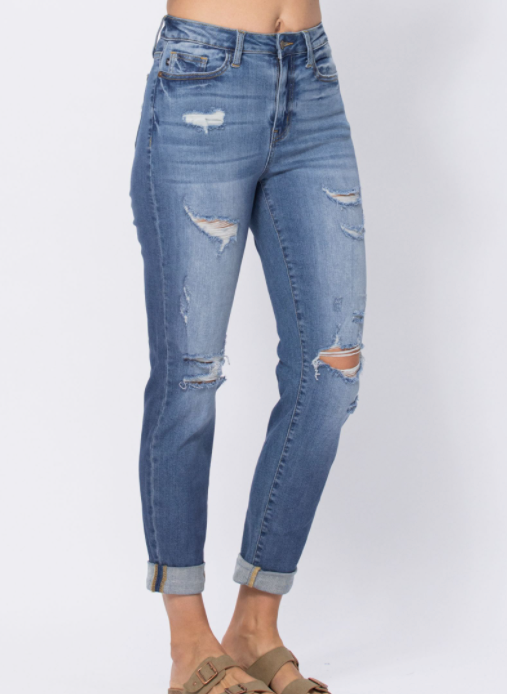 Always Beautiful Judy Blue Boyfriend Jeans-judy blue-Timber Brooke Boutique, Online Women's Fashion Boutique in Amarillo, Texas