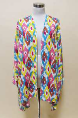 MARKET! Turquoise Geo Printed Kimono-Kimonos-Timber Brooke Boutique, Online Women's Fashion Boutique in Amarillo, Texas