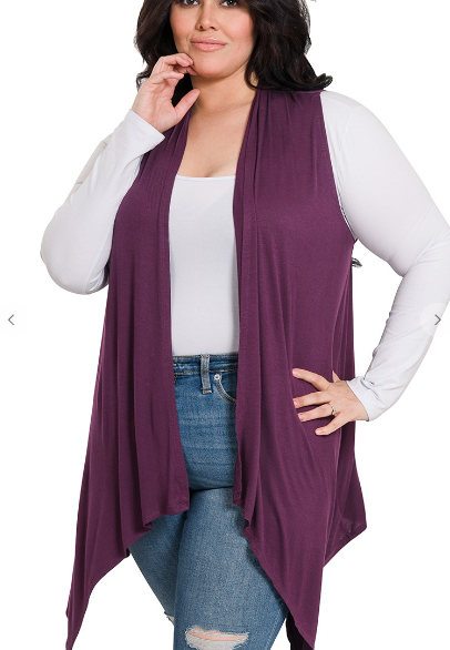 DOORBUSTER! Draped Open Front Vest-Cardigans and Wraps-Timber Brooke Boutique, Online Women's Fashion Boutique in Amarillo, Texas
