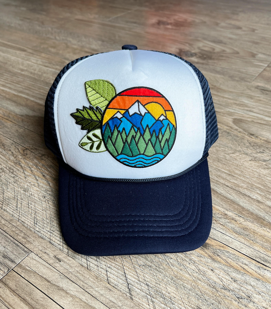 Colorful Mountains Custom Trucker Hat-Hat Bar-Timber Brooke Boutique, Online Women's Fashion Boutique in Amarillo, Texas