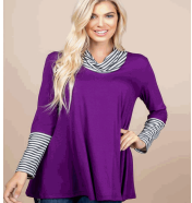 Sold Tunic With Cowl Neck Detail-Tops-Timber Brooke Boutique, Online Women's Fashion Boutique in Amarillo, Texas