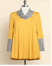 Sold Tunic With Cowl Neck Detail-Tops-Timber Brooke Boutique, Online Women's Fashion Boutique in Amarillo, Texas