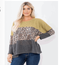 Light Knit Leopard Combo Sweater-Tops-Timber Brooke Boutique, Online Women's Fashion Boutique in Amarillo, Texas