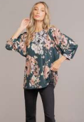 MARKET! Deep Teal Puff Sleeve Top-Tops-Timber Brooke Boutique, Online Women's Fashion Boutique in Amarillo, Texas