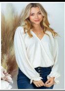 Ivory Surplice Bodysuit-Long Sleeve Tops-Timber Brooke Boutique, Online Women's Fashion Boutique in Amarillo, Texas