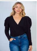 Puff Sleeve Bodysuit-Long Sleeve Tops-Timber Brooke Boutique, Online Women's Fashion Boutique in Amarillo, Texas