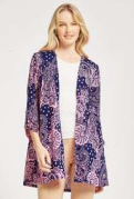 MARKET! Navy Pink Paisley Lizzy Cardigan-Short Sleeve Top-Timber Brooke Boutique, Online Women's Fashion Boutique in Amarillo, Texas