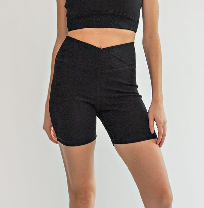 MARKET! V Front Biker Shorts-Leggings-Timber Brooke Boutique, Online Women's Fashion Boutique in Amarillo, Texas