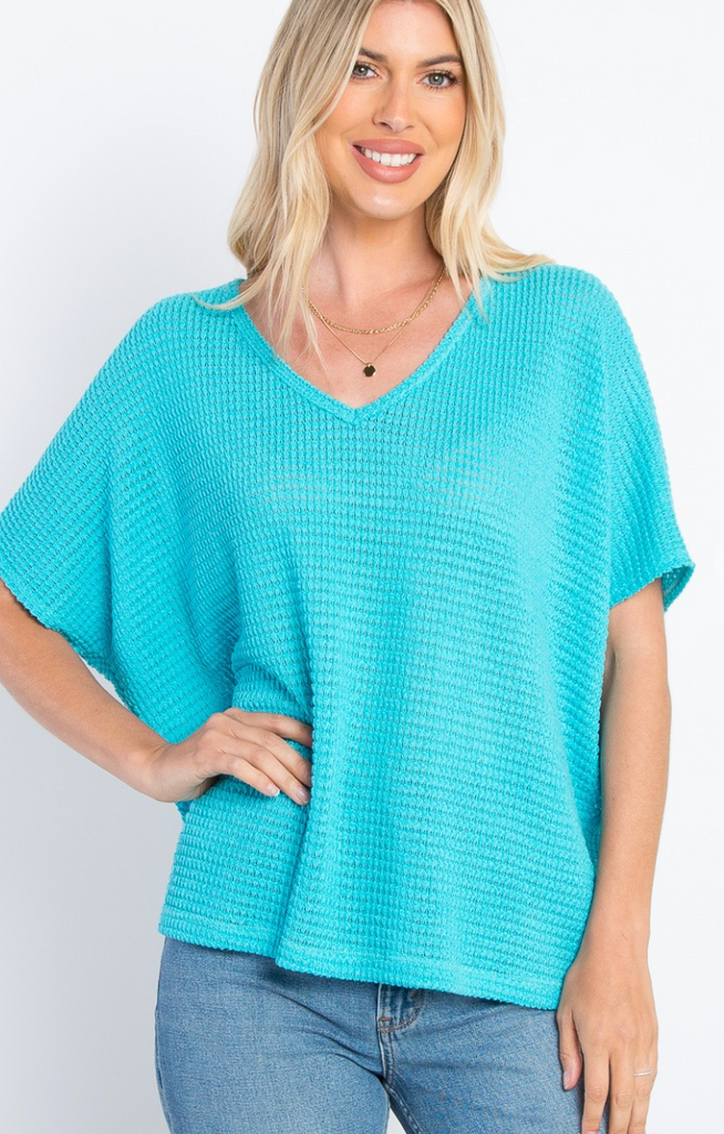 TAKEOVER! Solid Knit Dolman Top-Short Sleeve Top-Timber Brooke Boutique, Online Women's Fashion Boutique in Amarillo, Texas