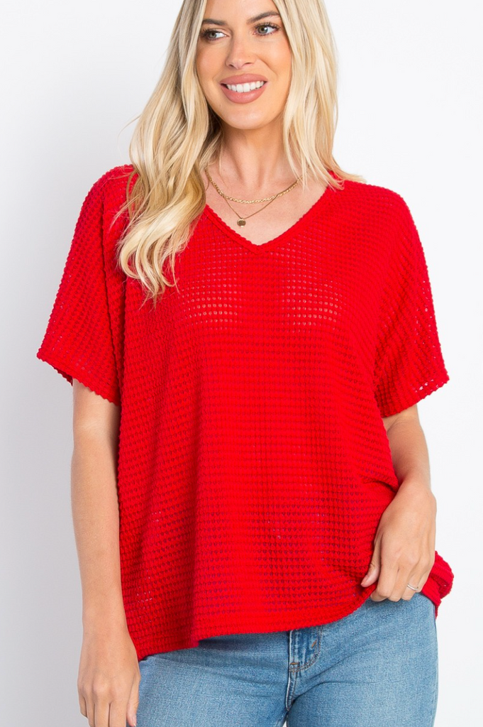 TAKEOVER! Solid Knit Dolman Top-Short Sleeve Top-Timber Brooke Boutique, Online Women's Fashion Boutique in Amarillo, Texas