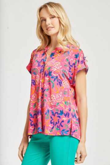 Poppy Fields-Short Sleeve Top-Timber Brooke Boutique, Online Women's Fashion Boutique in Amarillo, Texas