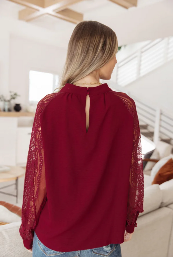 Lace on My Sleeves Blouse-Timber Brooke Boutique, Online Women's Fashion Boutique in Amarillo, Texas