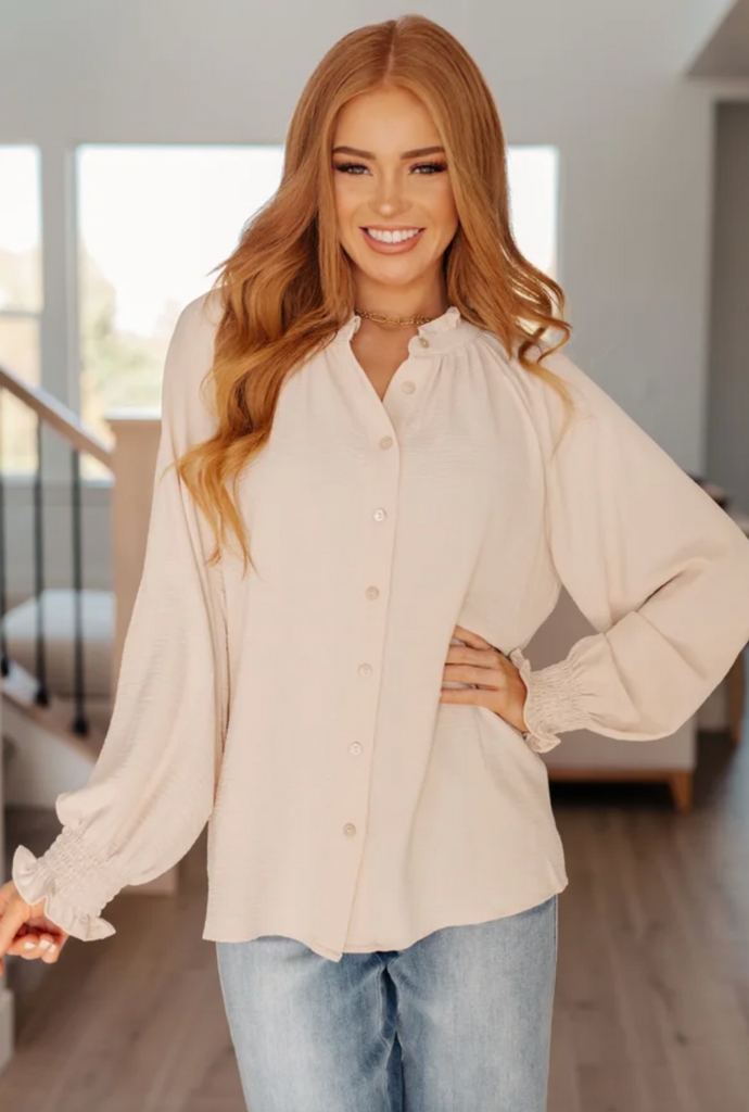 For You I Do Button Up Blouse-Timber Brooke Boutique, Online Women's Fashion Boutique in Amarillo, Texas