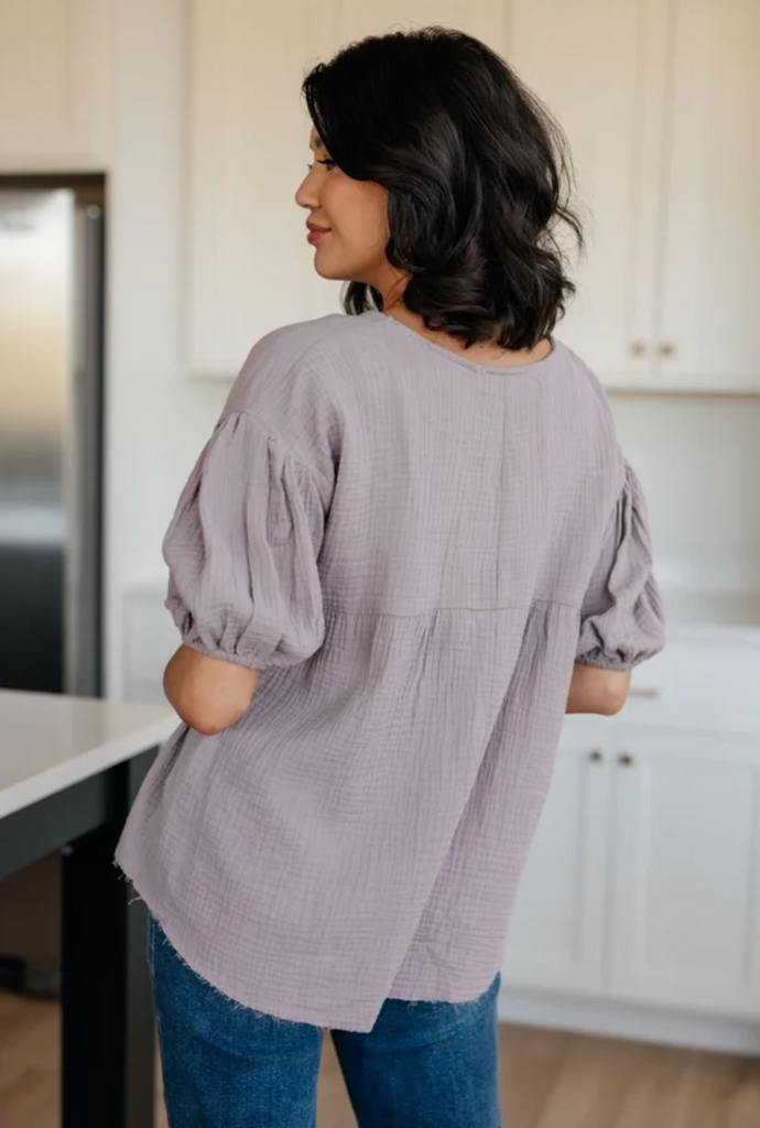 Pleasantly Perfect Bubble Sleeve Peasant Blouse-Timber Brooke Boutique, Online Women's Fashion Boutique in Amarillo, Texas