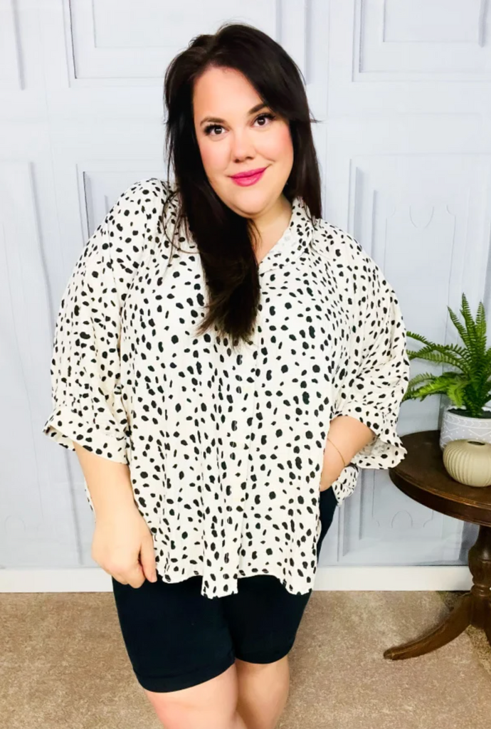 Diva Loving Ivory Leopard Print Button Down Oversized Top-Timber Brooke Boutique, Online Women's Fashion Boutique in Amarillo, Texas