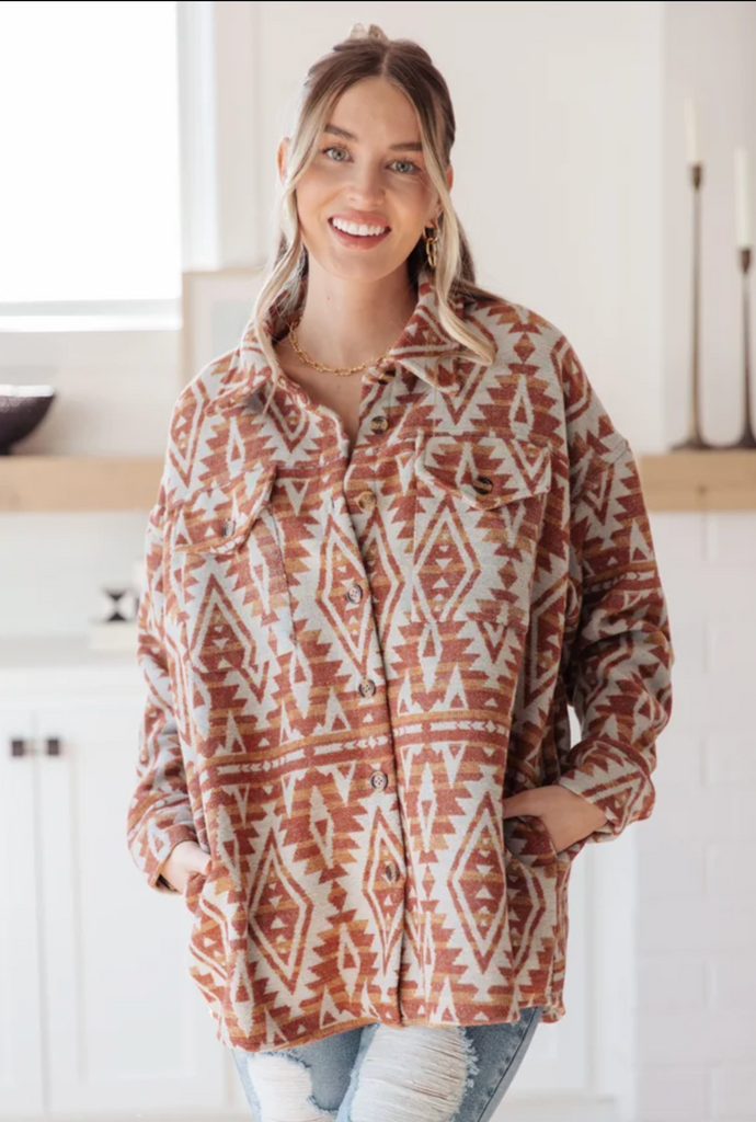 Gather Round Aztec Shacket-Timber Brooke Boutique, Online Women's Fashion Boutique in Amarillo, Texas