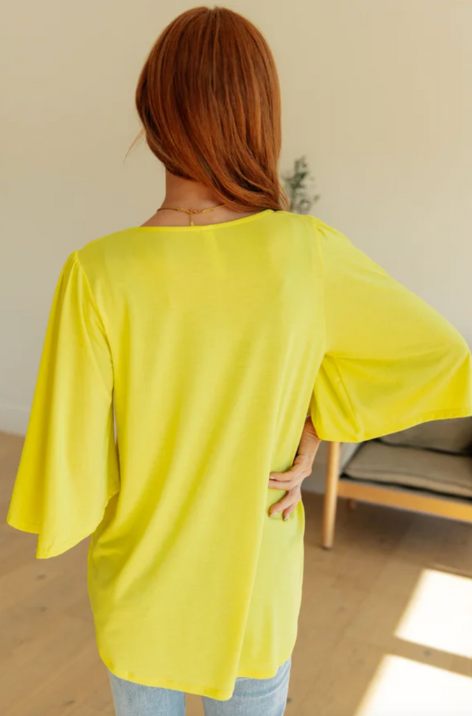 Cali Blouse in Neon Yellow-Timber Brooke Boutique, Online Women's Fashion Boutique in Amarillo, Texas