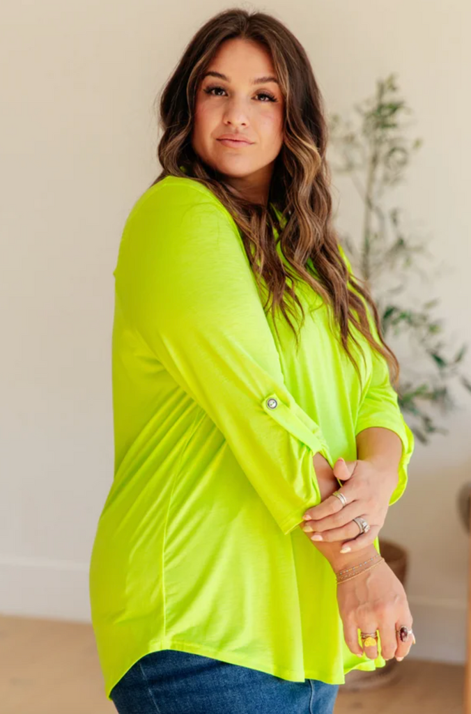 Lizzy Top in Neon Green-Timber Brooke Boutique, Online Women's Fashion Boutique in Amarillo, Texas