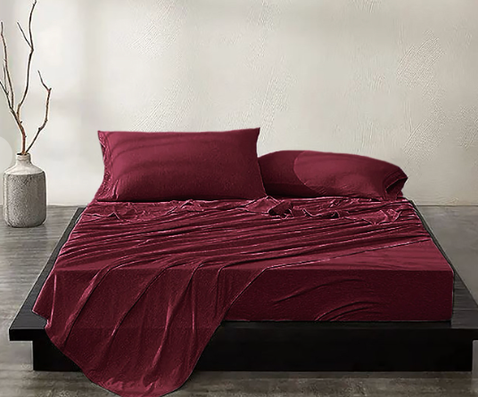 Burgundy Extra Soft Luxury Sheet Set-Sheets-Timber Brooke Boutique, Online Women's Fashion Boutique in Amarillo, Texas