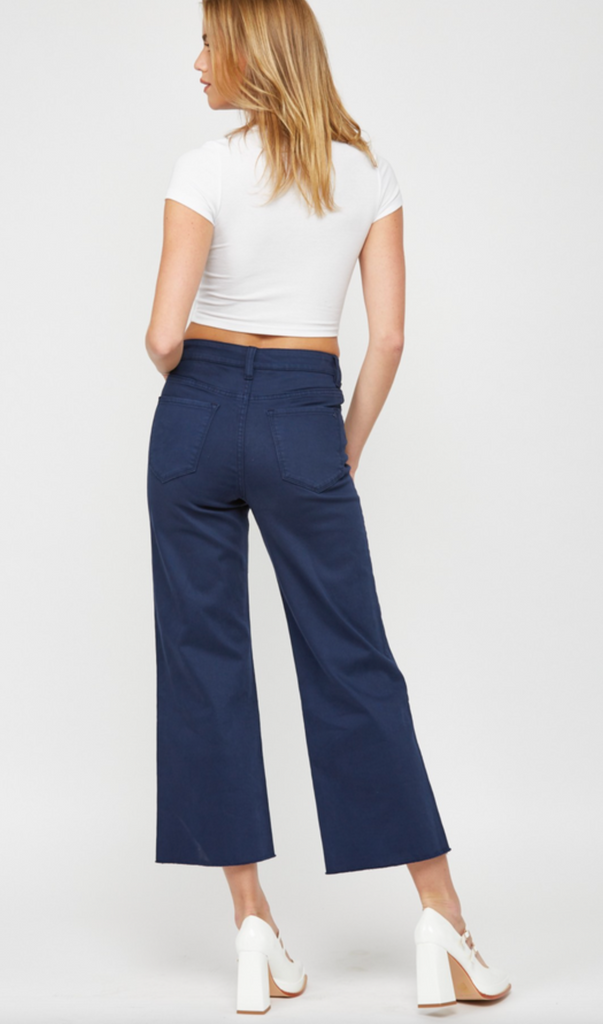 Navy Chromatic High Rise Crop - Sample-Timber Brooke Boutique, Online Women's Fashion Boutique in Amarillo, Texas