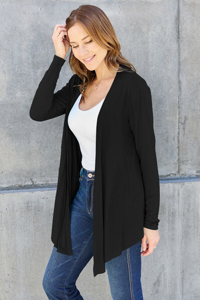 SAMPLE! Basic Bae Full Size Open Front Long Sleeve Cardigan-Timber Brooke Boutique, Online Women's Fashion Boutique in Amarillo, Texas