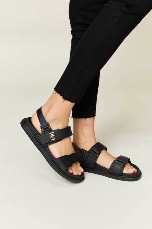 SAMPLE! WILD DIVA Velcro Double Strap Slingback Sandals-Timber Brooke Boutique, Online Women's Fashion Boutique in Amarillo, Texas