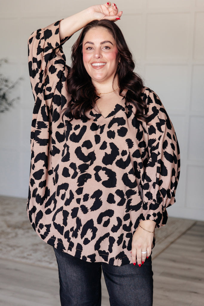 She's Got Eyes of Gold Batwing Blouse-Tops-Timber Brooke Boutique, Online Women's Fashion Boutique in Amarillo, Texas