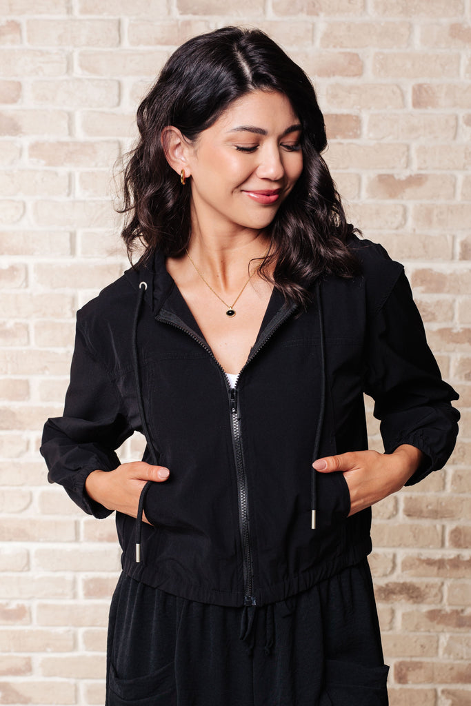 Sky of Only Clouds Zip Up in Black-Womens-Timber Brooke Boutique, Online Women's Fashion Boutique in Amarillo, Texas