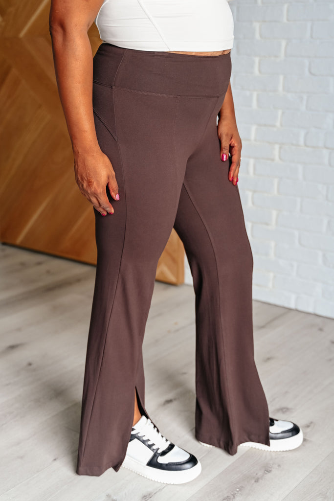 Stamina Stride Flare Leggings in Espresso-Athleisure-Timber Brooke Boutique, Online Women's Fashion Boutique in Amarillo, Texas