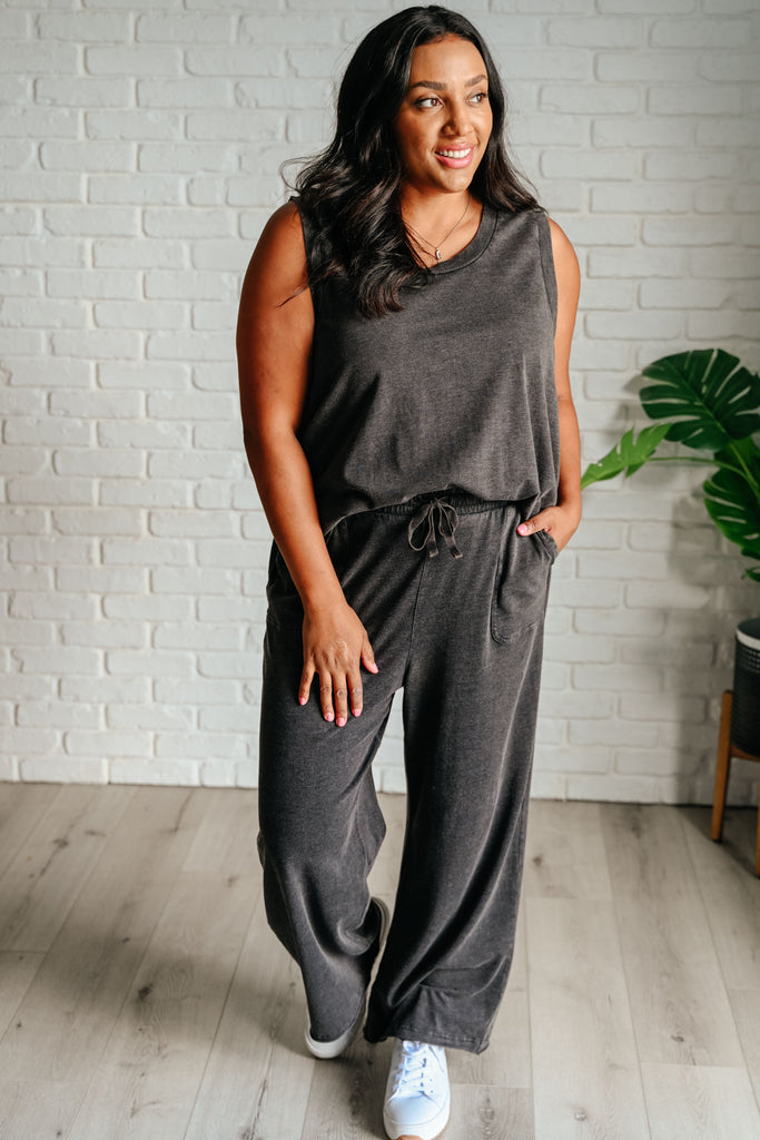 Taking It Easy Tank and Pants Set in Black-Sets-Timber Brooke Boutique, Online Women's Fashion Boutique in Amarillo, Texas