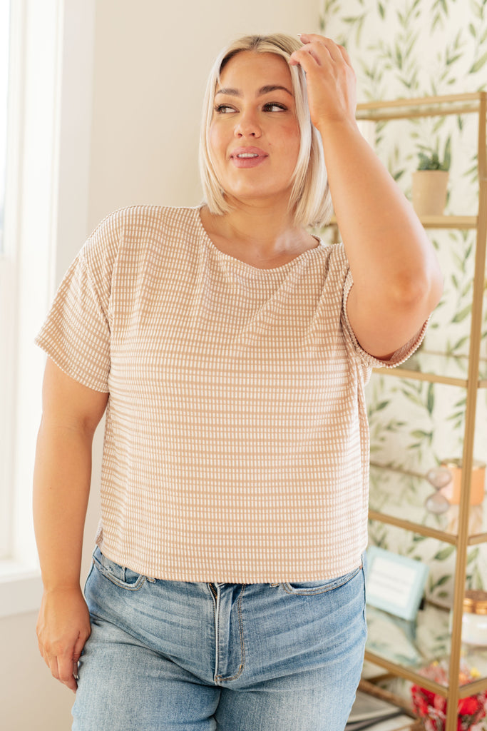 Textured Boxy Top in Taupe-Womens-Timber Brooke Boutique, Online Women's Fashion Boutique in Amarillo, Texas