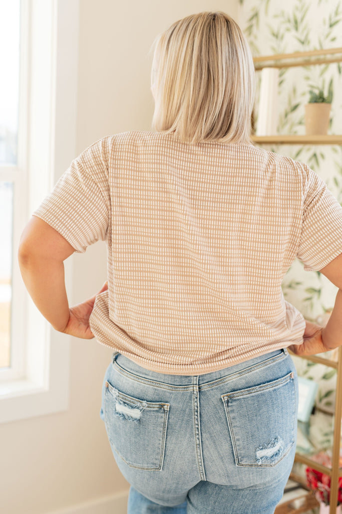 Textured Boxy Top in Taupe-Womens-Timber Brooke Boutique, Online Women's Fashion Boutique in Amarillo, Texas