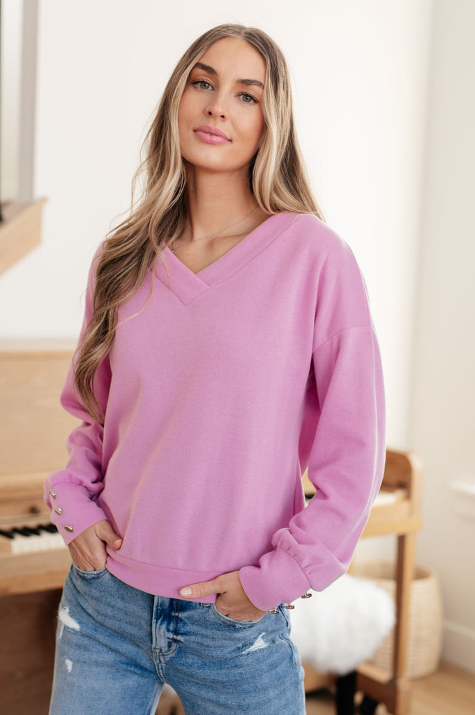 Totally Verified Long Sleeve V-Neck Top-Womens-Timber Brooke Boutique, Online Women's Fashion Boutique in Amarillo, Texas