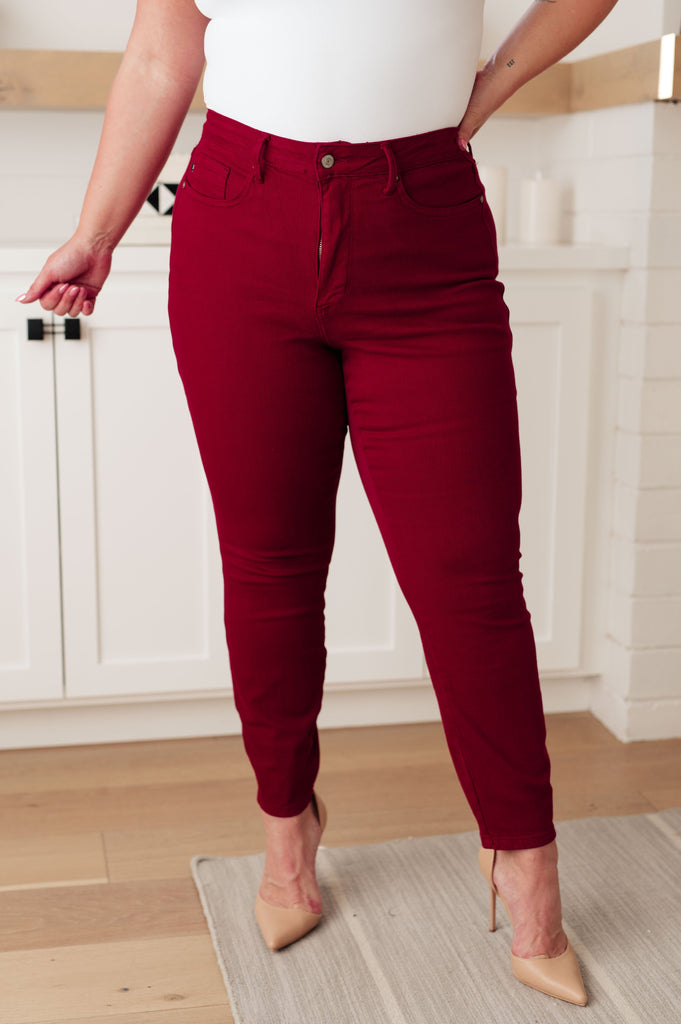 Wanda High Rise Control Top Skinny Jeans Scarlet-Womens-Timber Brooke Boutique, Online Women's Fashion Boutique in Amarillo, Texas
