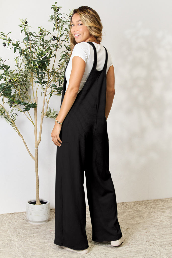 Double Take Full Size Wide Strap Overall with Pockets-Timber Brooke Boutique, Online Women's Fashion Boutique in Amarillo, Texas