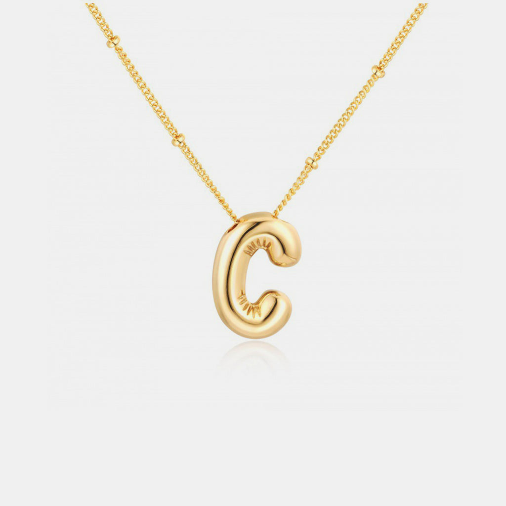 Gold-Plated Letter Pendant Necklace-Timber Brooke Boutique, Online Women's Fashion Boutique in Amarillo, Texas