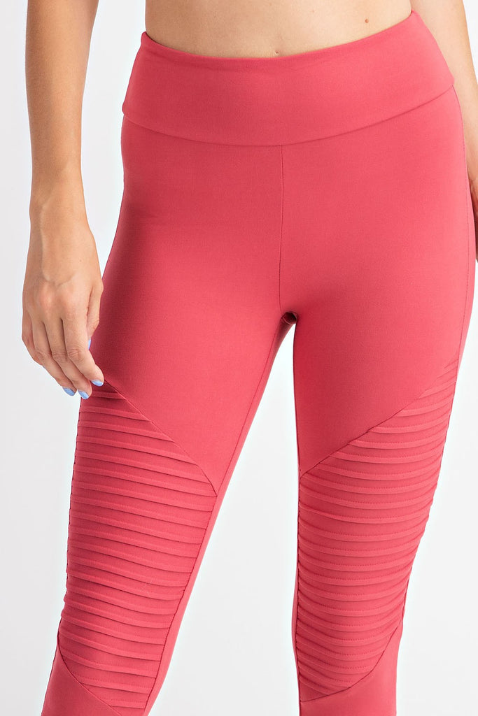 Coral Buttery Moto Leggings-Shorts-Timber Brooke Boutique, Online Women's Fashion Boutique in Amarillo, Texas