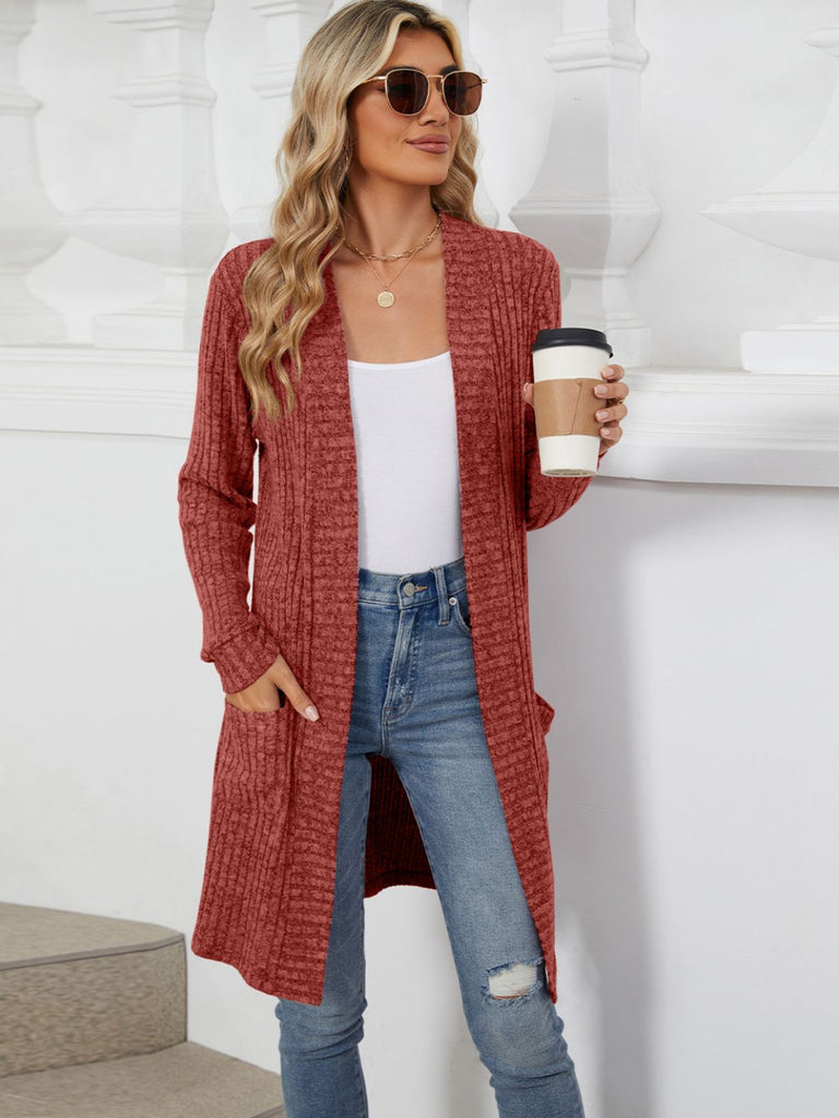 Open Front Long Sleeve Cardigan-Timber Brooke Boutique, Online Women's Fashion Boutique in Amarillo, Texas